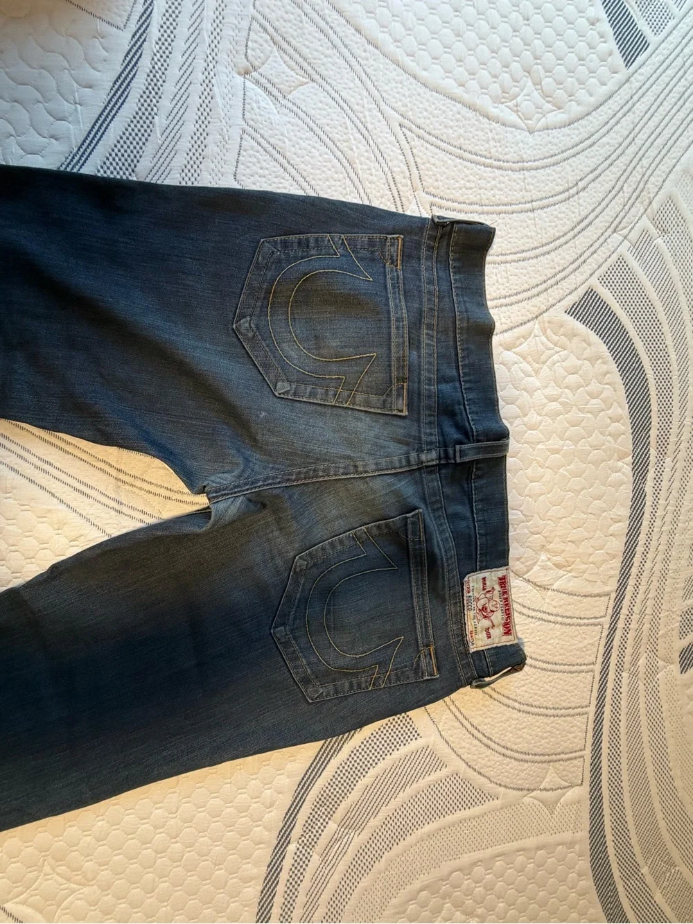 True Religion Women's Straight Leg Jeans - Medium Blue Denim